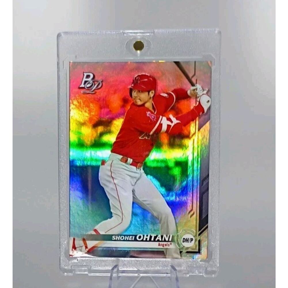 Shohei Ohtani 2019 Bowman Platinum #2 Silver Foil Refractor Batting Angels - Picture 8 of 10